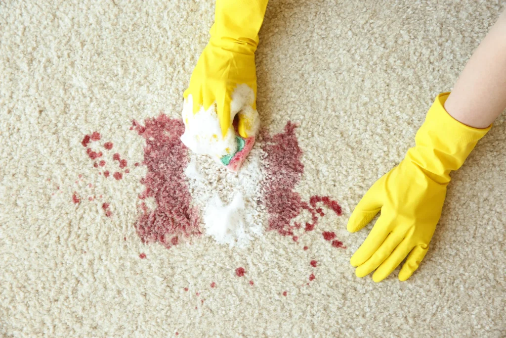 remove red wine from carpet